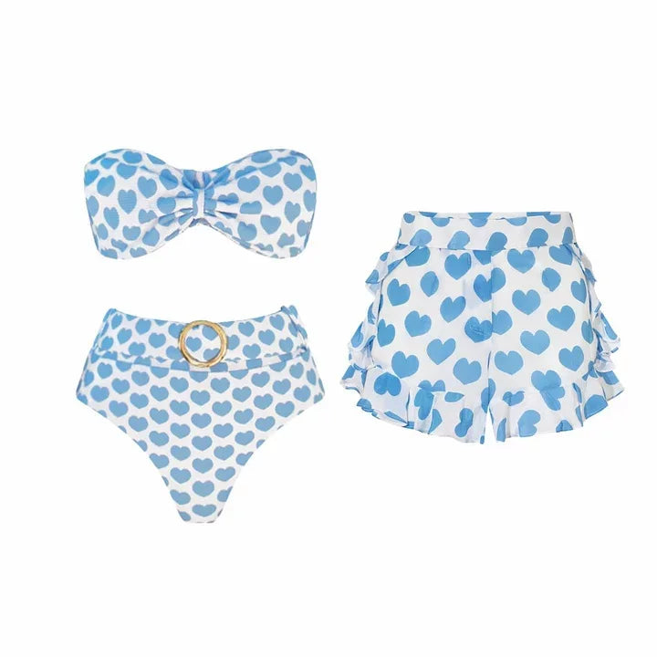 Polka Dot Print One-Piece Swimsuit Set for Women Vacation 2024