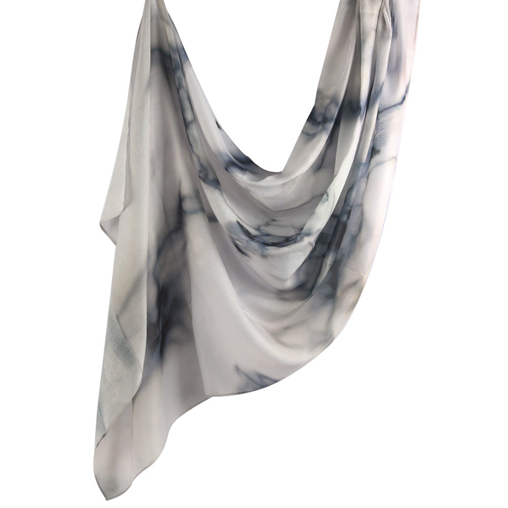 Mariam's Collection Elegant Watercolor Marble Print Headscarf Hijab (MH178) — detail shot 10