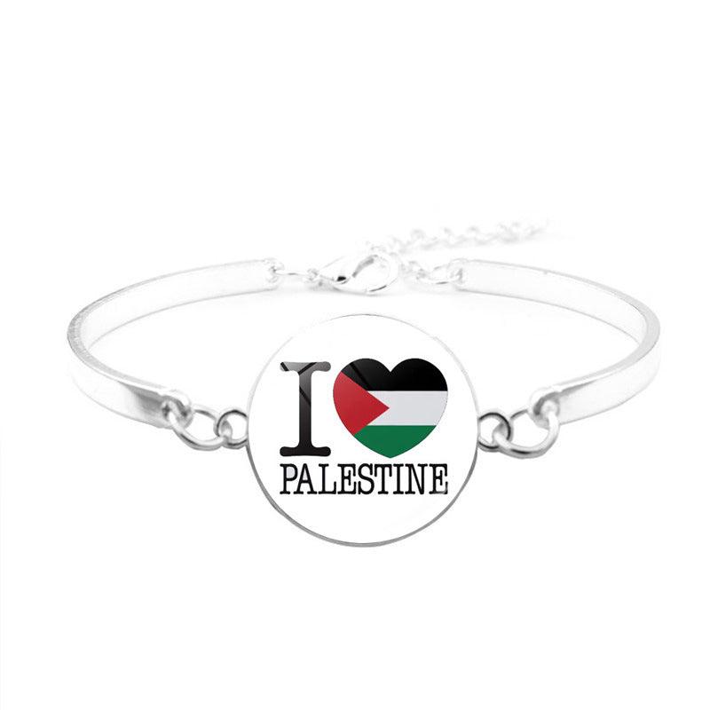Mariam's Collection Free Palestine Bracelet | Palestinian Flag Keffiyeh Bracelet (MAC081) — construction detail