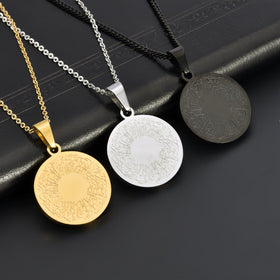 Mariam's Collection MAC095 Round Titanium Steel Unisex Style Necklace