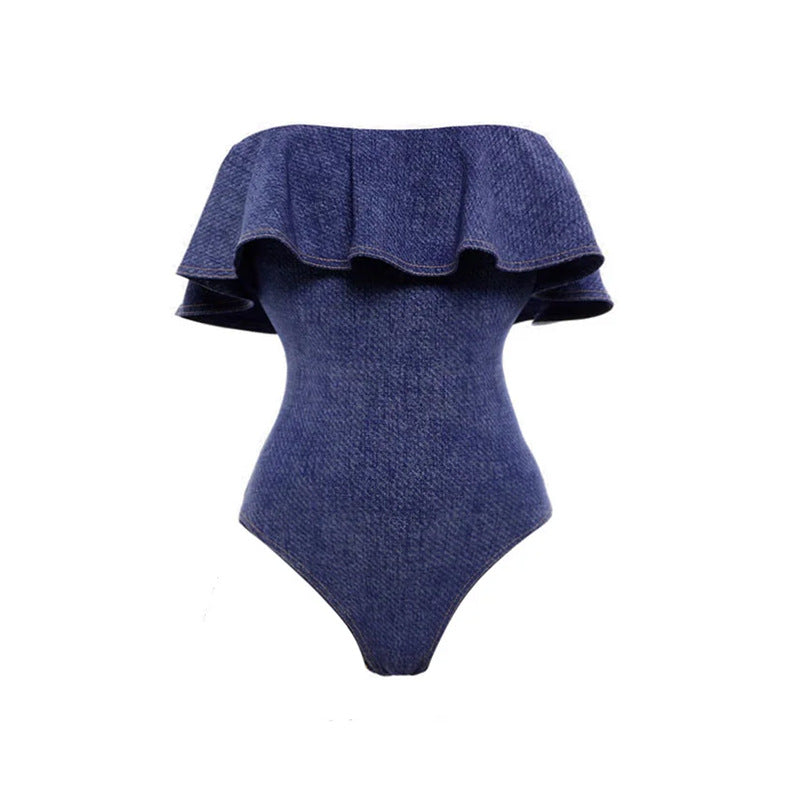 One Piece Swimsuit Women Beach Vacation Skirt Swimsuit