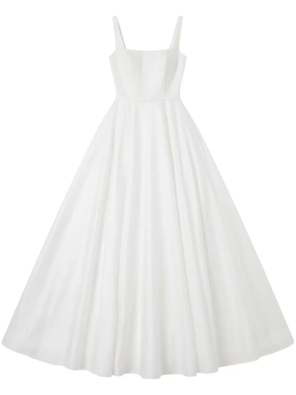 Spaghetti Strap Satin Wedding Dress White Simple