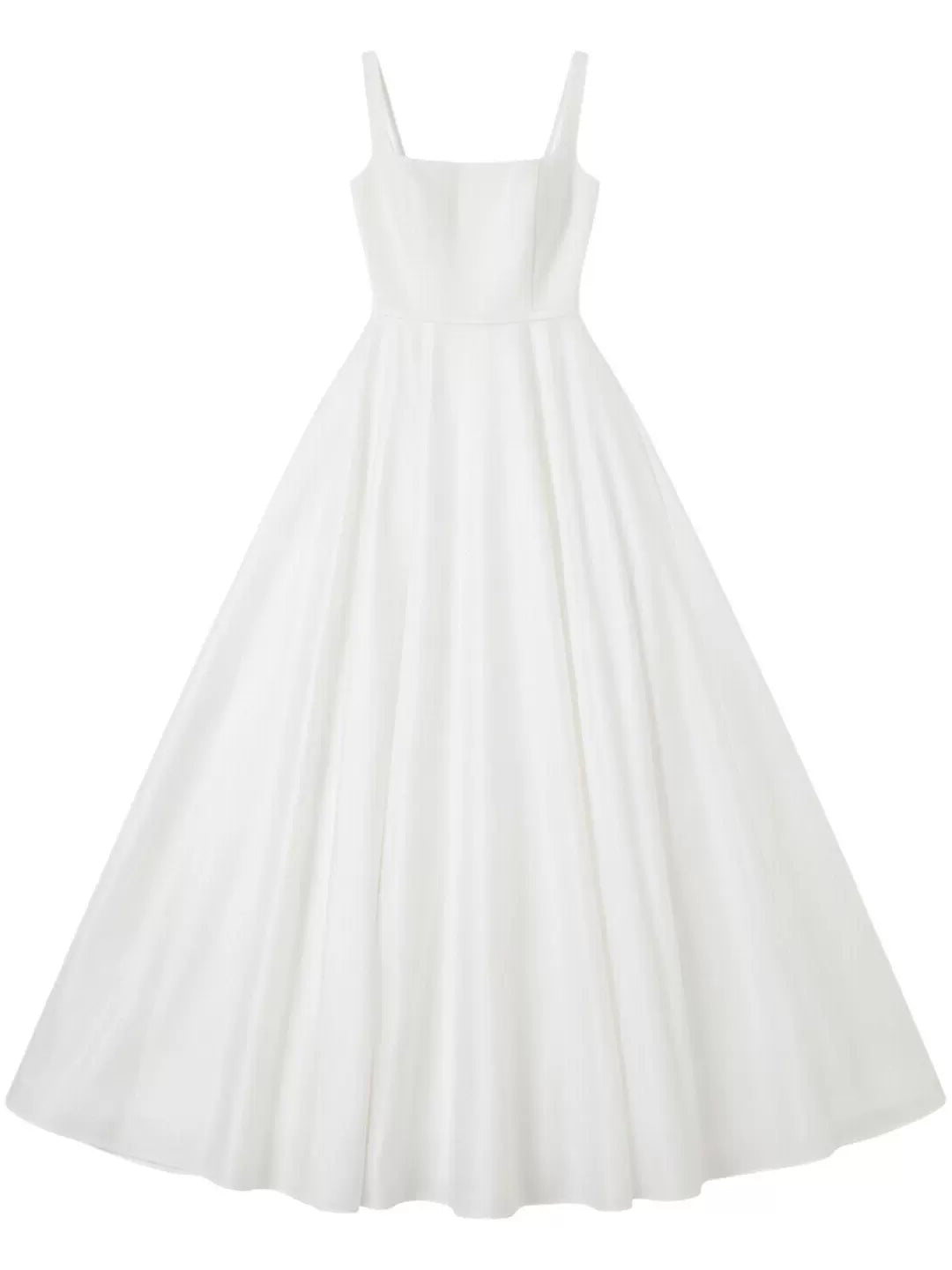Spaghetti Strap Satin Wedding Dress White Simple