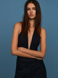 Sexy Fitted Brace Top With Cups Backless V-Neck Bodysuit