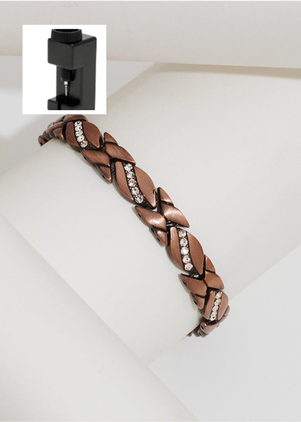 Mariam's Collection Mariam's Collection MAC083 Leaf Brushed Creative Magnet Bracelet — lifestyle worn / used context