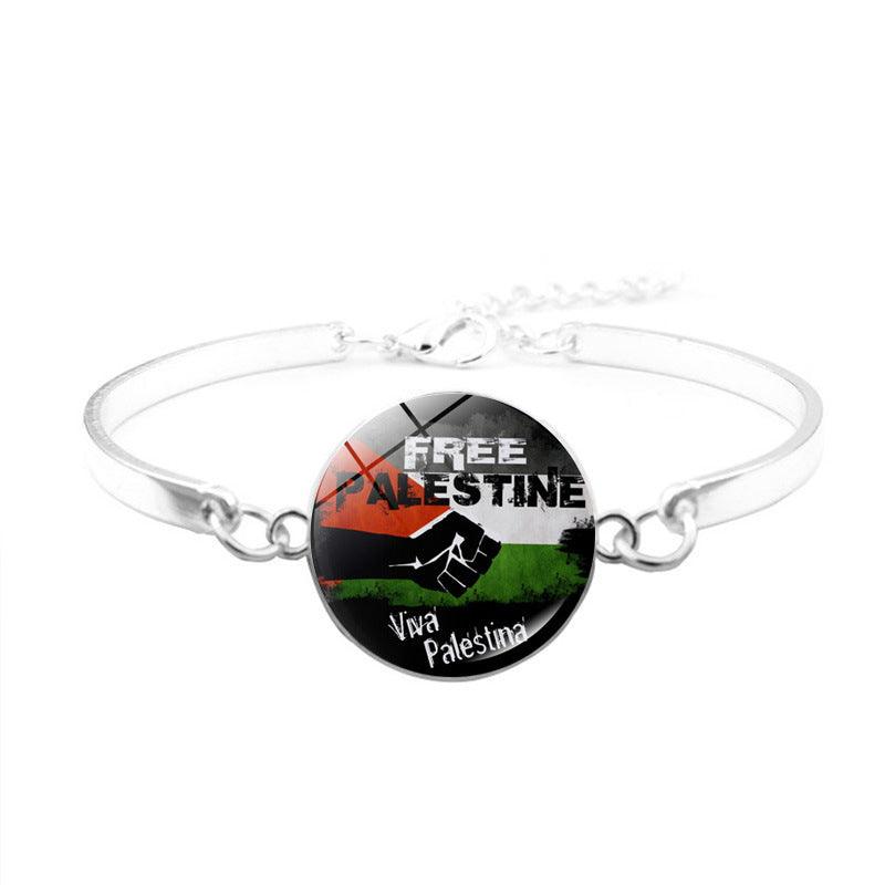 Mariam's Collection Free Palestine Bracelet | Palestinian Flag Keffiyeh Bracelet (MAC081) — comparison shot