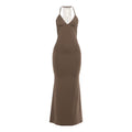 Summer Women Clothing Sexy V neck Backless Chain Slim Dress