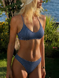 Bikini Polka Dot Print Low Waist Sexy Split Quick Drying Bikini Swimsuit Women