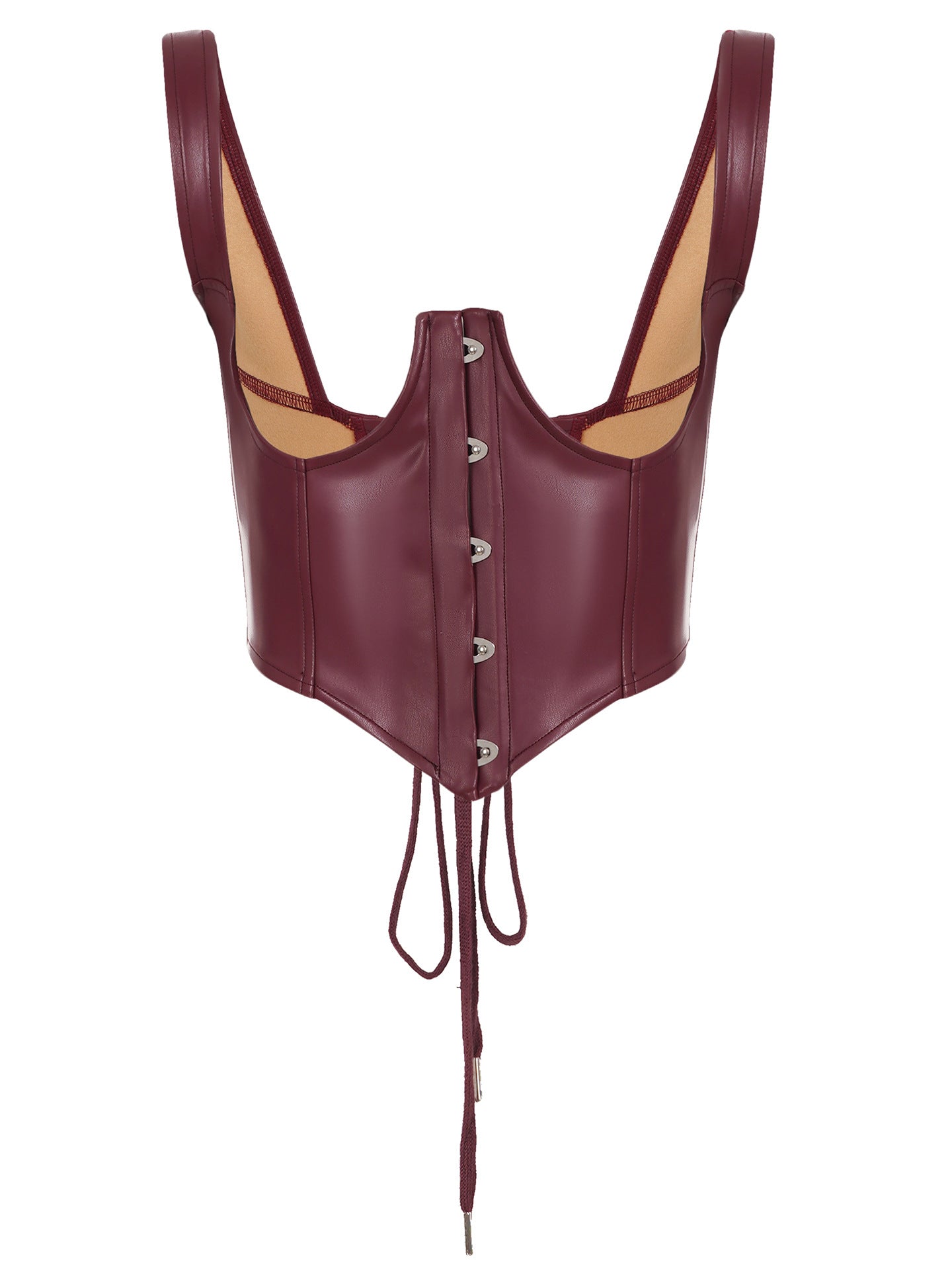 Sexy Leather Bra Strap Lace Stitching Puffy Tiered Dress Summer Set