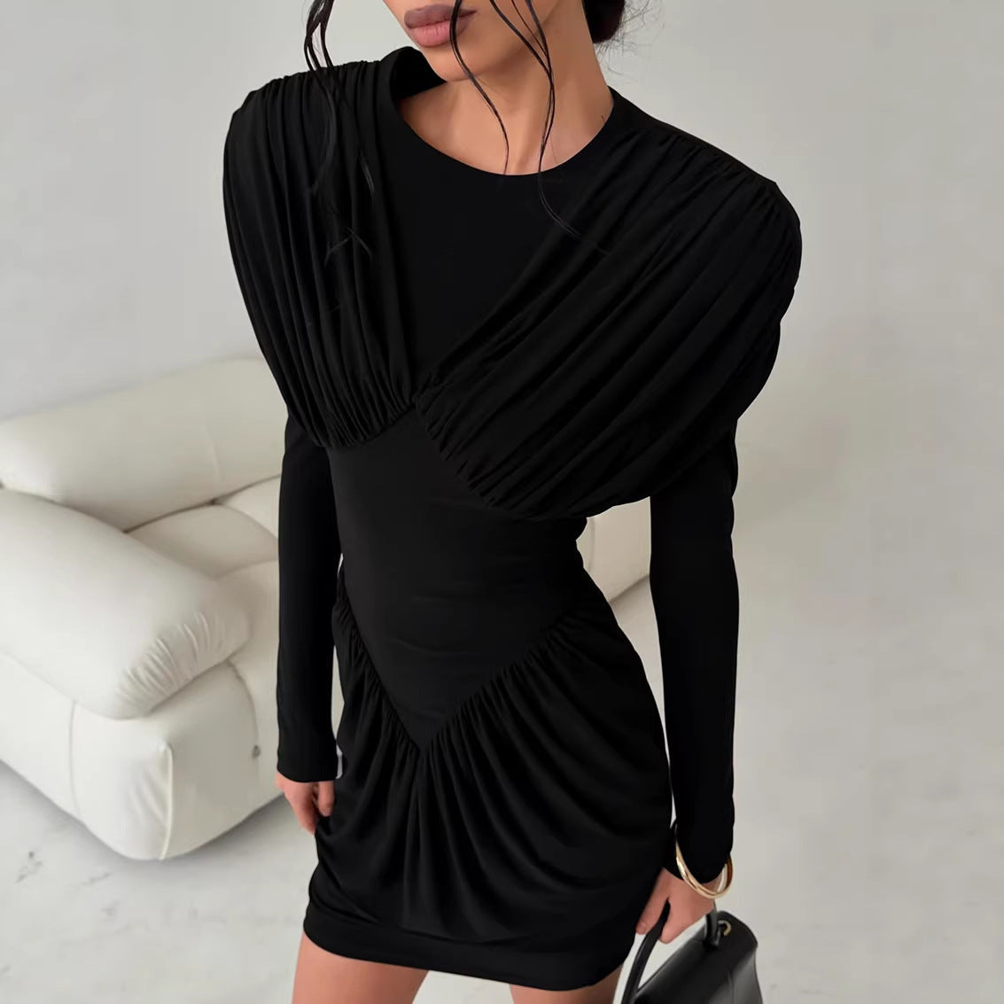 Bella Mia Niche Black Elegant Dress Slim Waist Spring Women Clothing — packaging or label