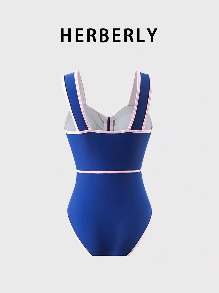 HERBERRY Women's Bikini Set Ruched One Piece Swimsuit Skirted