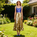 Sequined Dress Spring High Grade All-Match Waist Slimming Solid Skirt