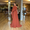 Bella Mia Spring Autumn Oblique Shoulder Chiffon Party Dress Loose Big Hem Women Dress — detail and construction