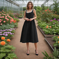 Entry Lux Elegant Dress Autumn Dinner Dress Diamond Embedded Pleating Slim Slimming Dress Women