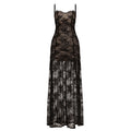 Bella Mia Women Clothing See through Lace Split Pleated Sling Elegant Dress Holiday Sheath Dress — detail and construction