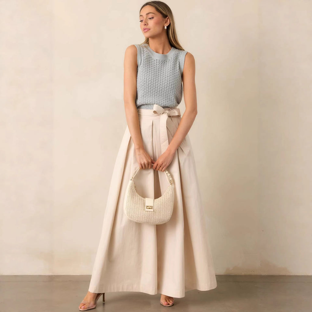Bella Mia Women Spring Autumn Apricot Straight Leg Pants — lifestyle context