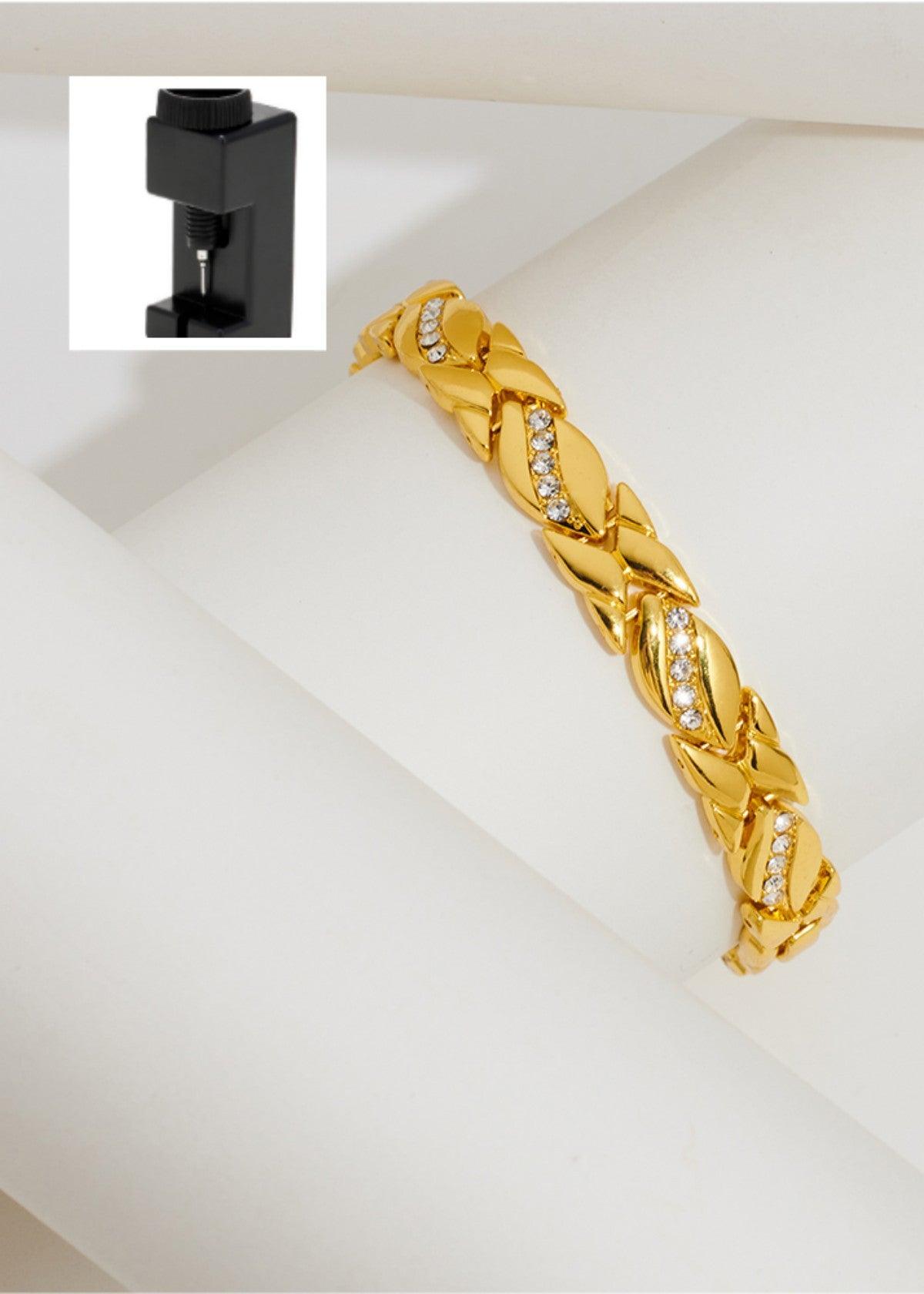 Mariam's Collection Mariam's Collection MAC083 Leaf Brushed Creative Magnet Bracelet — construction detail