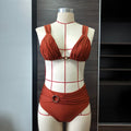 Arrival Women Bikini Split Swimsuit Women Solid Color Sexy Pleated Bikini