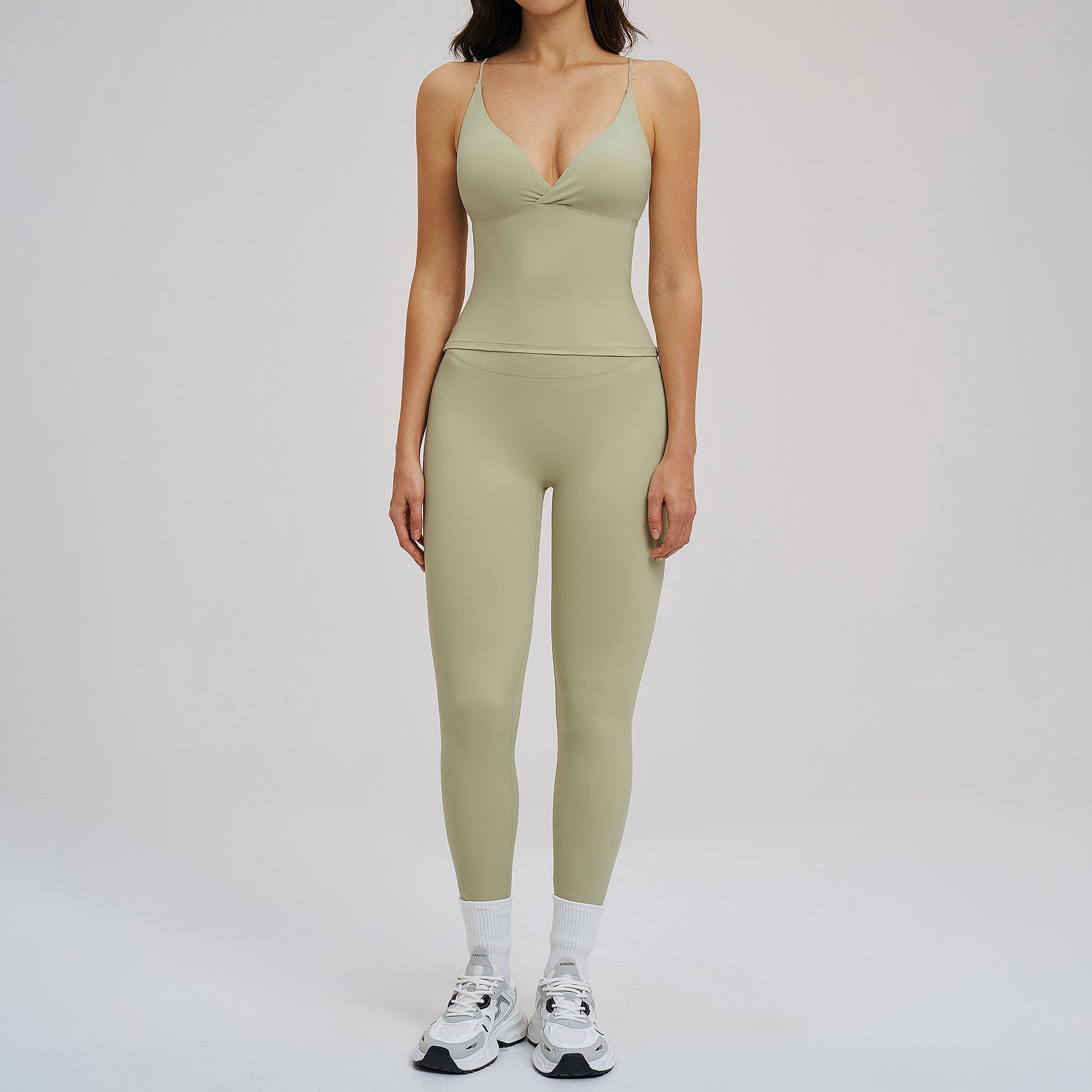 Brushed Sports Tight Back Running Sports Casual Suit Outdoor Riding Yoga Two Piece Sets