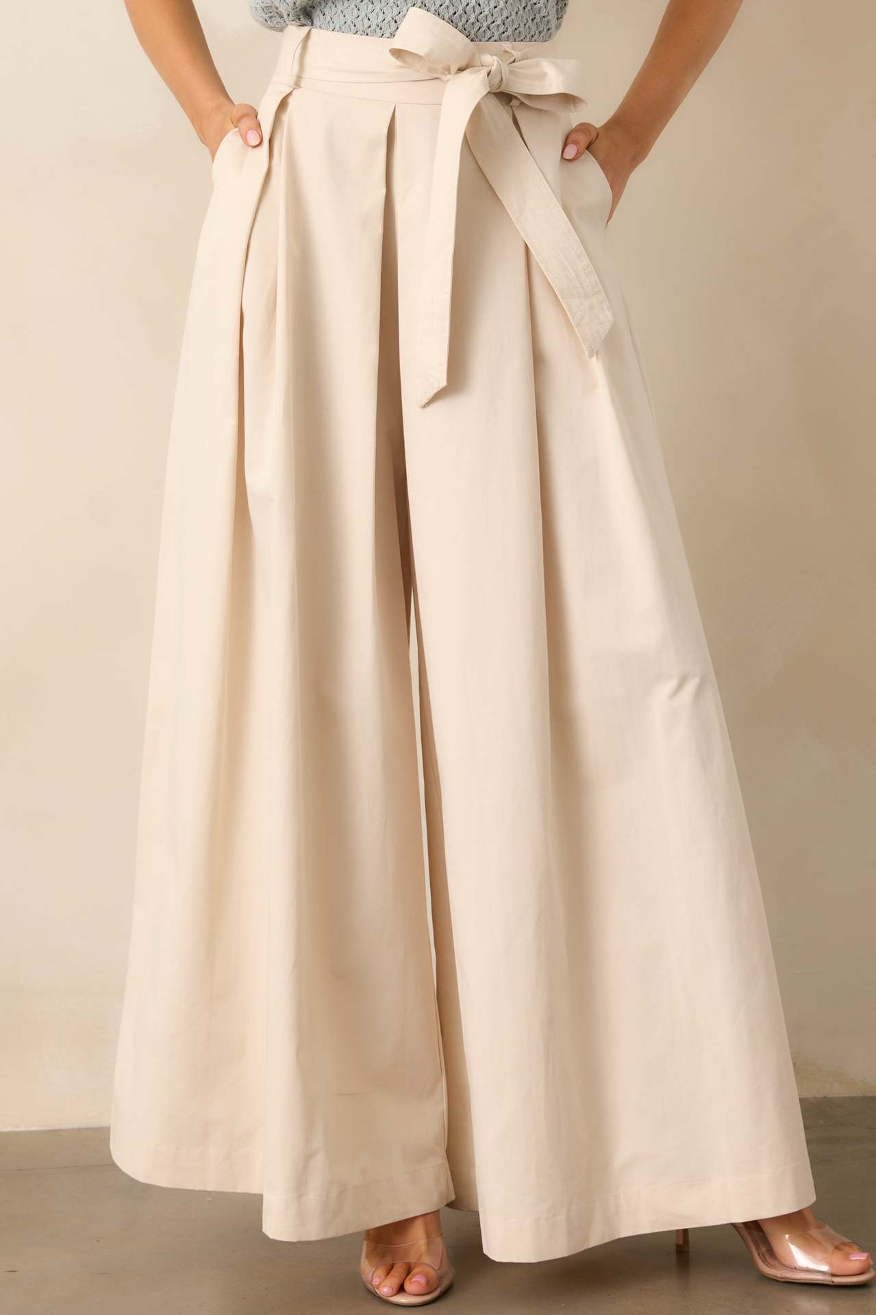 Bella Mia Women Spring Autumn Apricot Straight Leg Pants — alternate view