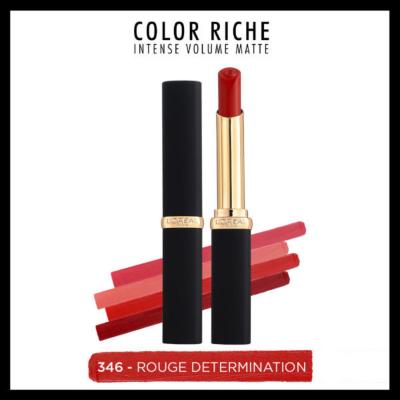 Loreal Paris Color Riche Intense Volume Matte Lipstick - Rouge Determination | Hyaluronic Acid, Long-Lasting Matte Finish