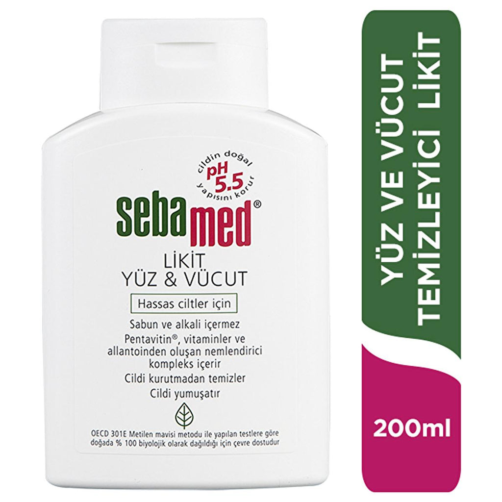 Sebamed Liquid Face and Body Cleanser - Gentle pH 5.5 Skincare for Sensitive Skin, Moisturizing & Vitamin-Enriched