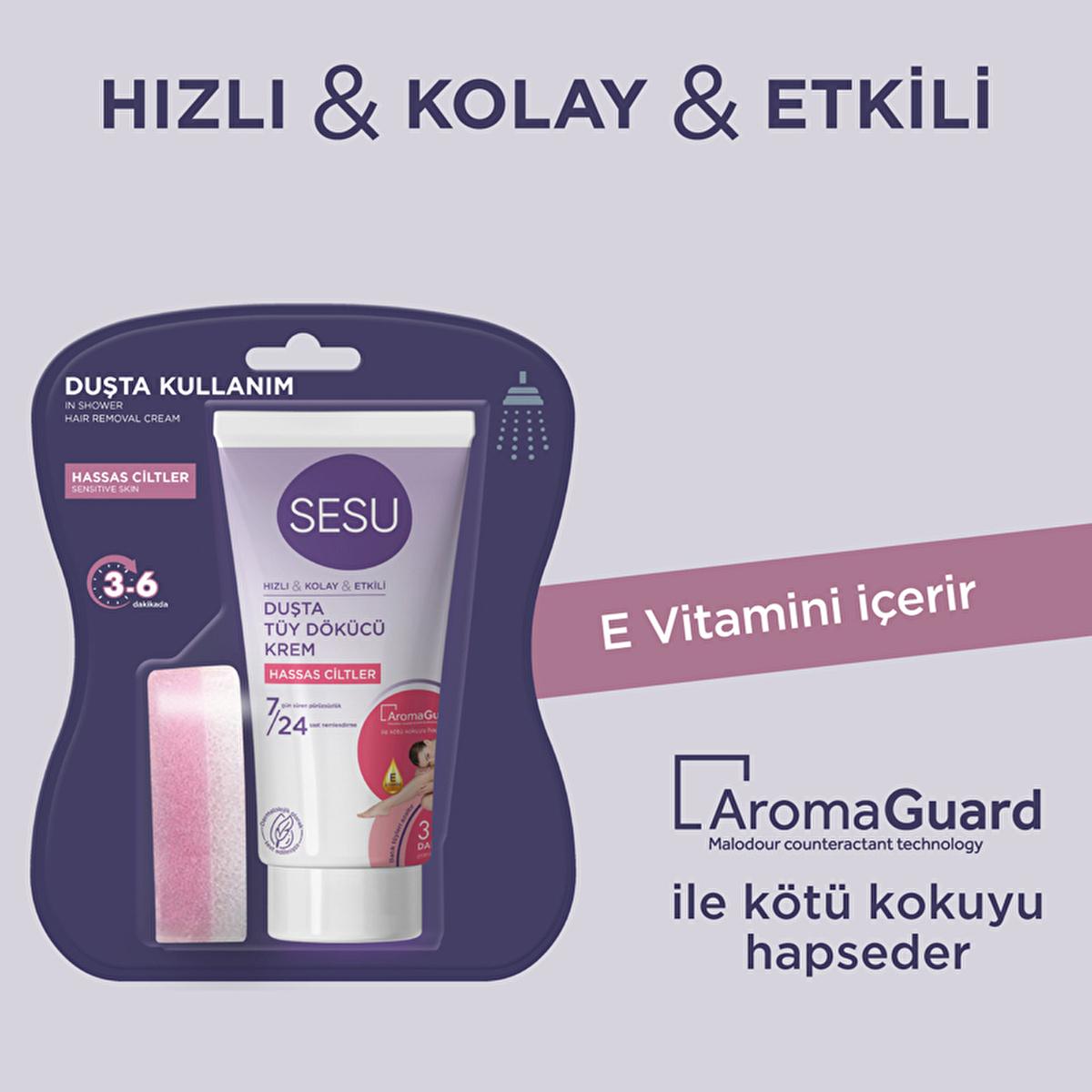 Sesu Hair Removal Cream for Sensitive Skin - Gentle, Effective, and Convenient - 5.07 fl oz