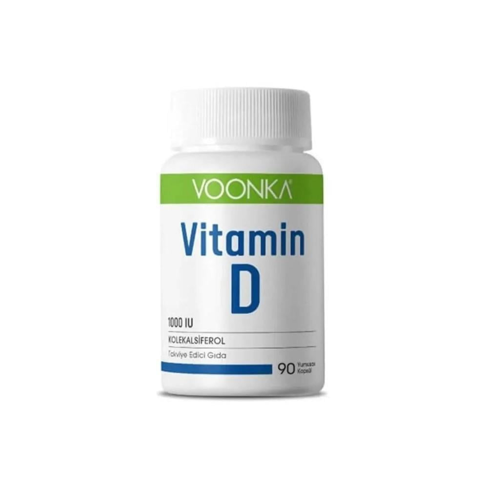 Voonka Vitamin D3 1000 IU Supplement - 90 Capsules for Bone Health & Immune Support