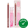 Line + Shine Lip Kit: Hydrating Lip Gloss & Pencil for Natural Pinky-Nude Lips | Non-Sticky, Clean Beauty Lip Makeup