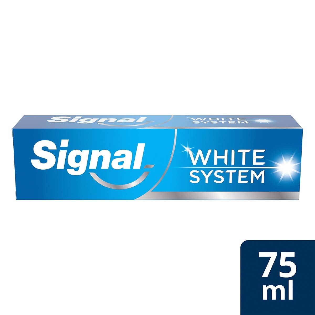 Signal White System Original Whitening Toothpaste - Natural Whitening Ingredients, Gentle on Teeth & Gums - 2.54 fl oz