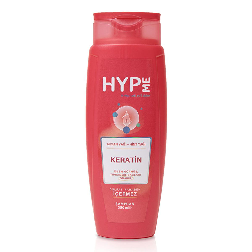 Hyp Me Sulfate-Free Shampoo with Keratin & Argan Oil - Nourishing, Repairing, and Shine Enhancement for Damaged Hair
