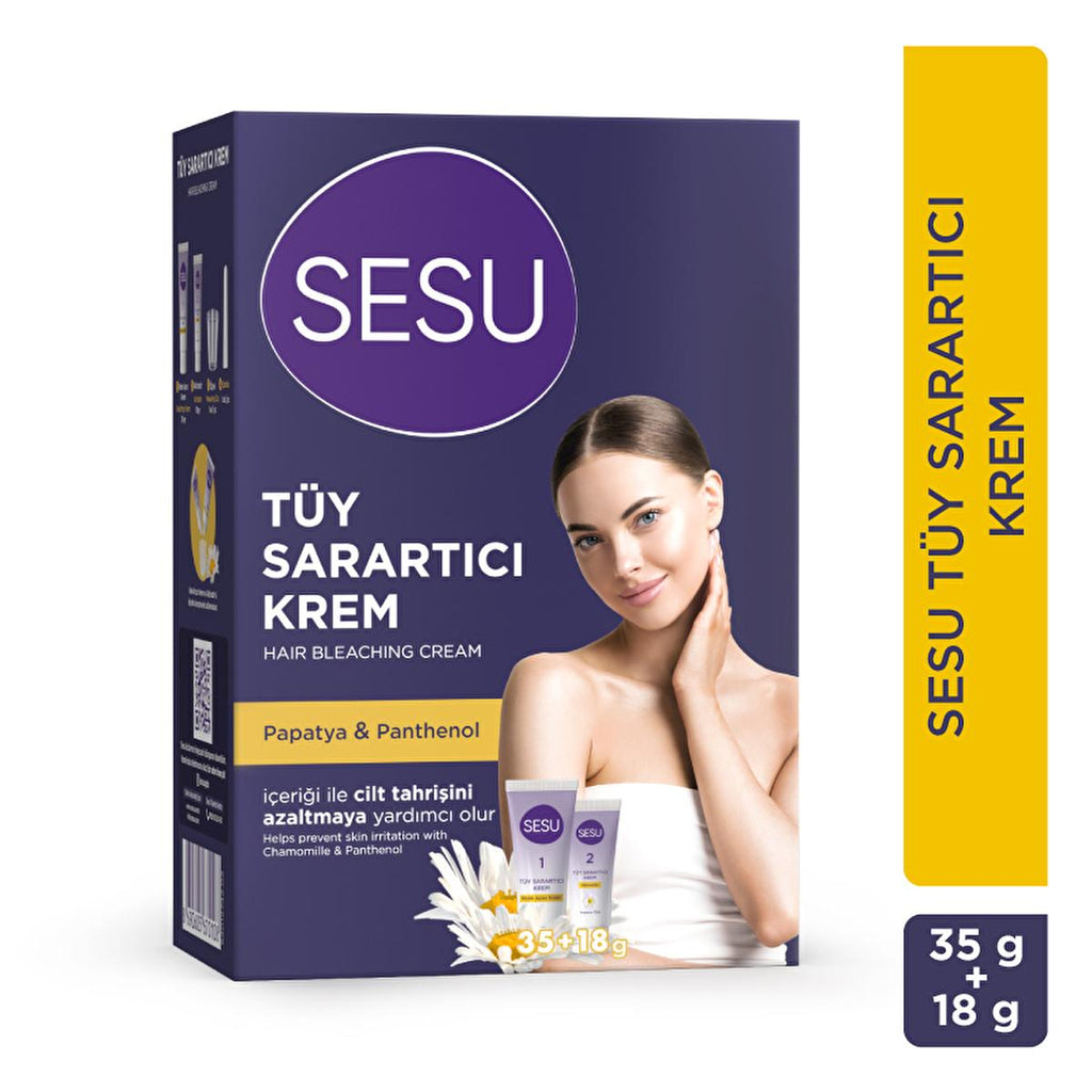 Sesu Hair Bleaching Cream with Chamomile Extract - Quick Hair Lightening Solution for Emergency Situations