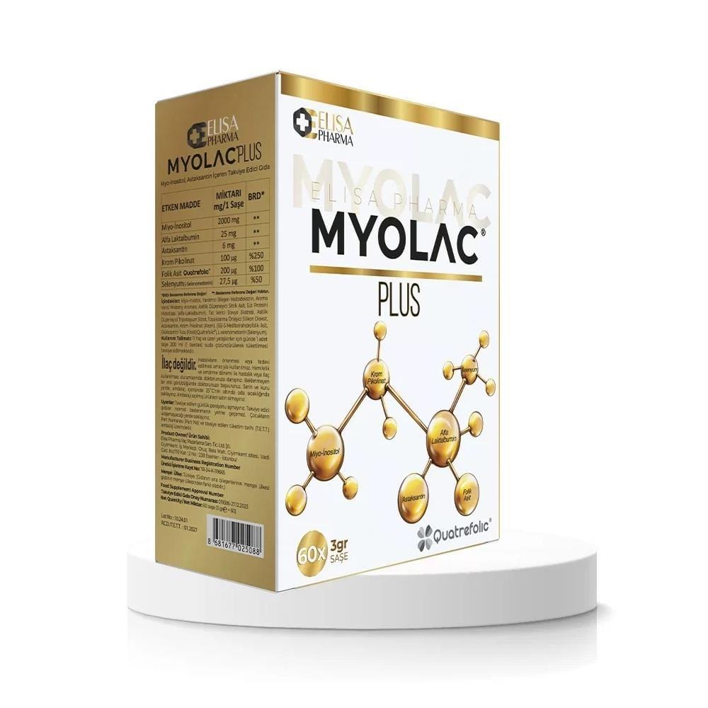 Myolac Plus Dietary Supplement - Miyo-Inositol, Antioxidant Support - 60 Sachets