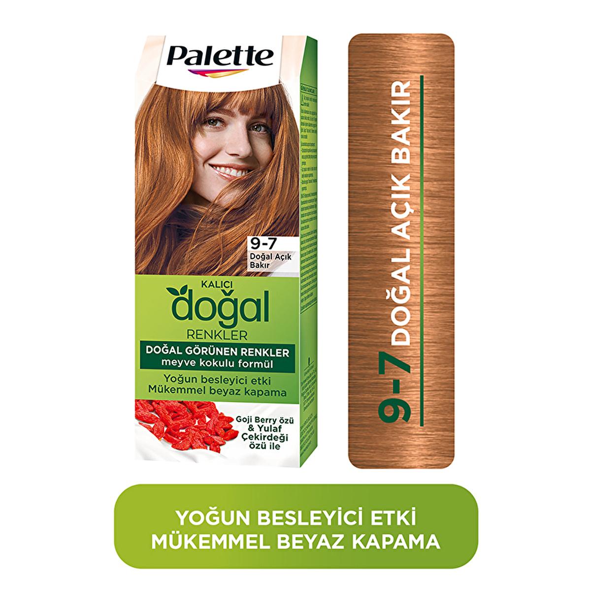 Palette Natural Hair Dye Permanent Light Copper 9-7 - Natural Ingredients for Long-Lasting Color