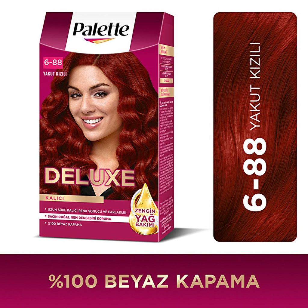 Palette Deluxe Yakut Kızılı Hair Dye - Long-Lasting Rich Ruby Red Hair Color
