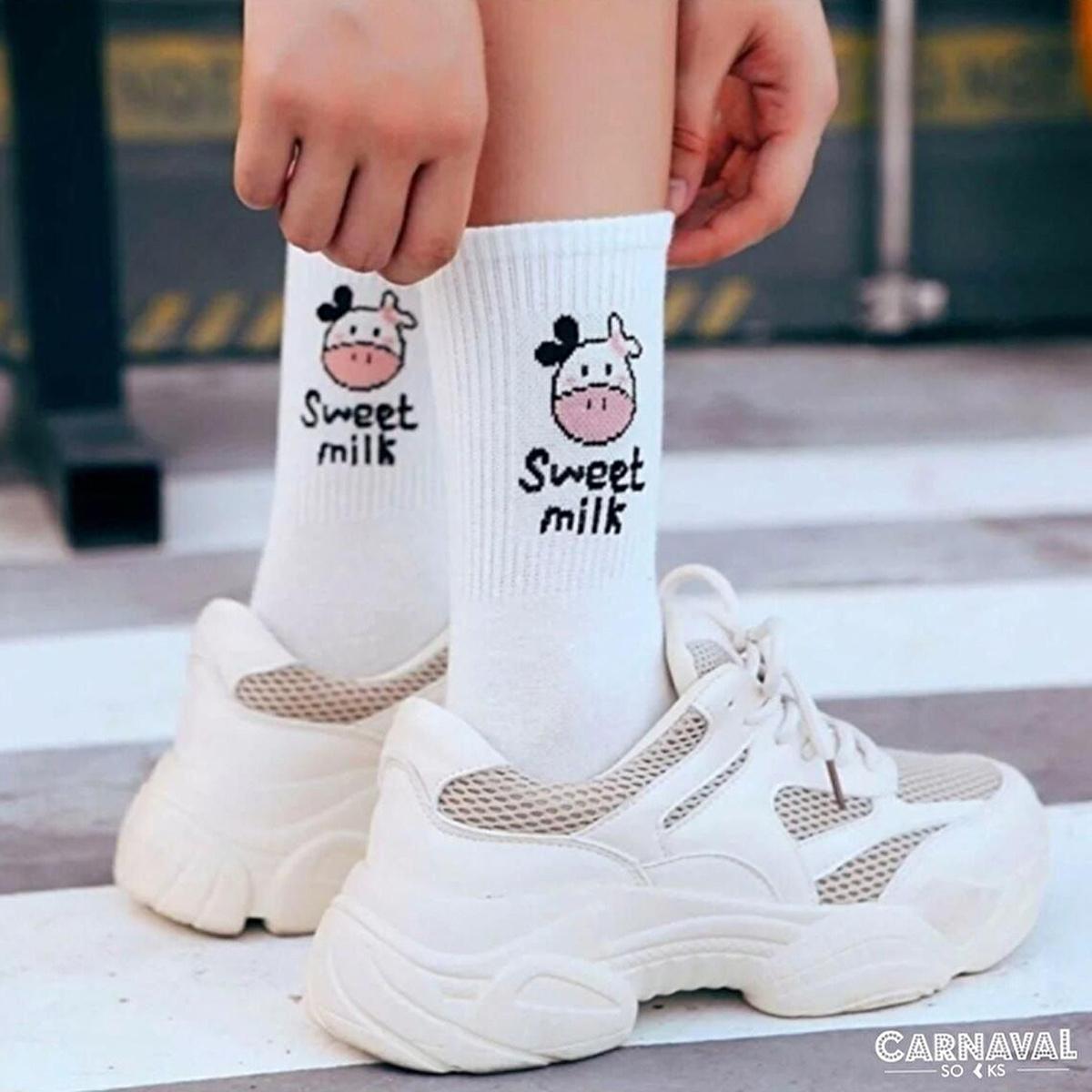 Carnaval Socks 5-Pack Comfortable Cotton Socks for Daily Wear - Milk Cemberler Corap Kutusu