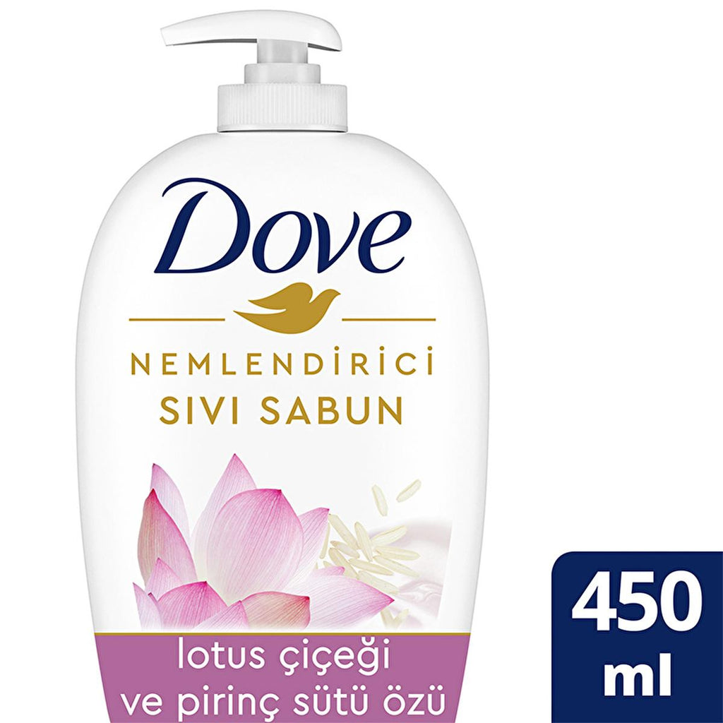 Dove Moisturizing Liquid Hand Soap with Lotus Flower & Rice Milk Extract - Gentle, Dermatologically Tested, 15.22 fl oz