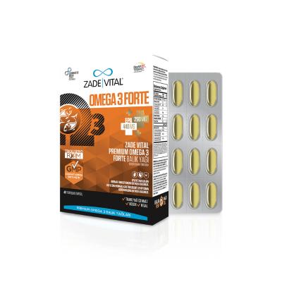 Zade Vital Omega-3 Fish Oil Supplement, 1200mg - Halal & Kosher Certified, 40 Softgels