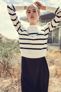 profile-nyc STRIPED SWEATER BLACK /IVORY — main product shot