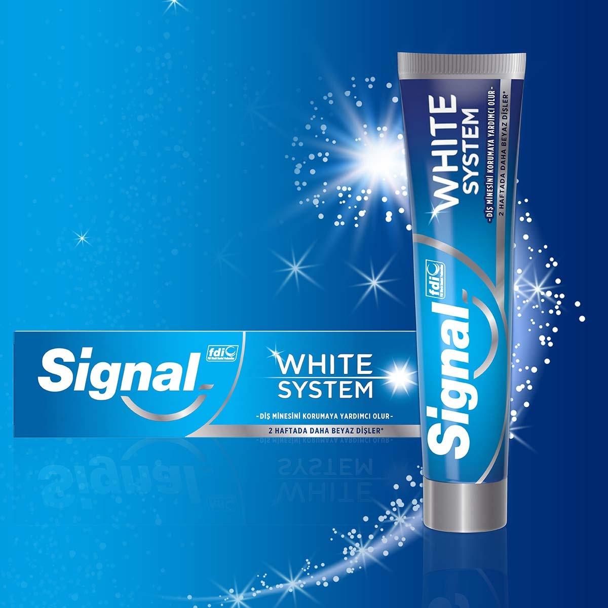 Signal White System Original Whitening Toothpaste - Natural Whitening Ingredients, Gentle on Teeth & Gums - 2.54 fl oz