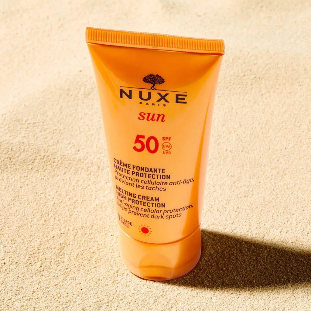 Nuxe Sun Creme Fondante Visage Haute Protection Spf50 - Non-Comedogenic Facial Sunscreen with Moisturizing Benefits