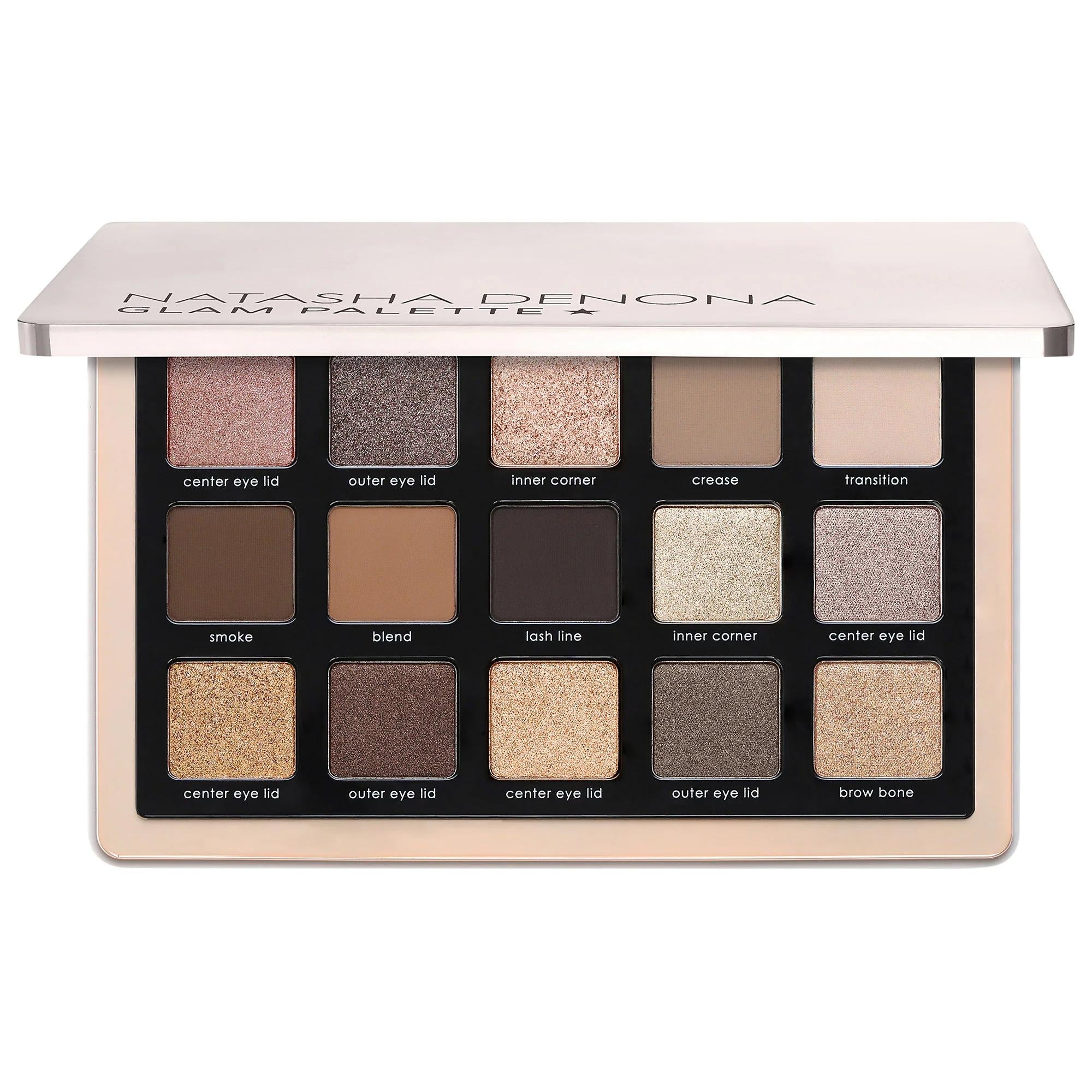 Natasha Denona Glam Eyeshadow Palette: Create Smokey & Natural Glam Looks - Cruelty & Paraben-Free, 15 Versatile Shades