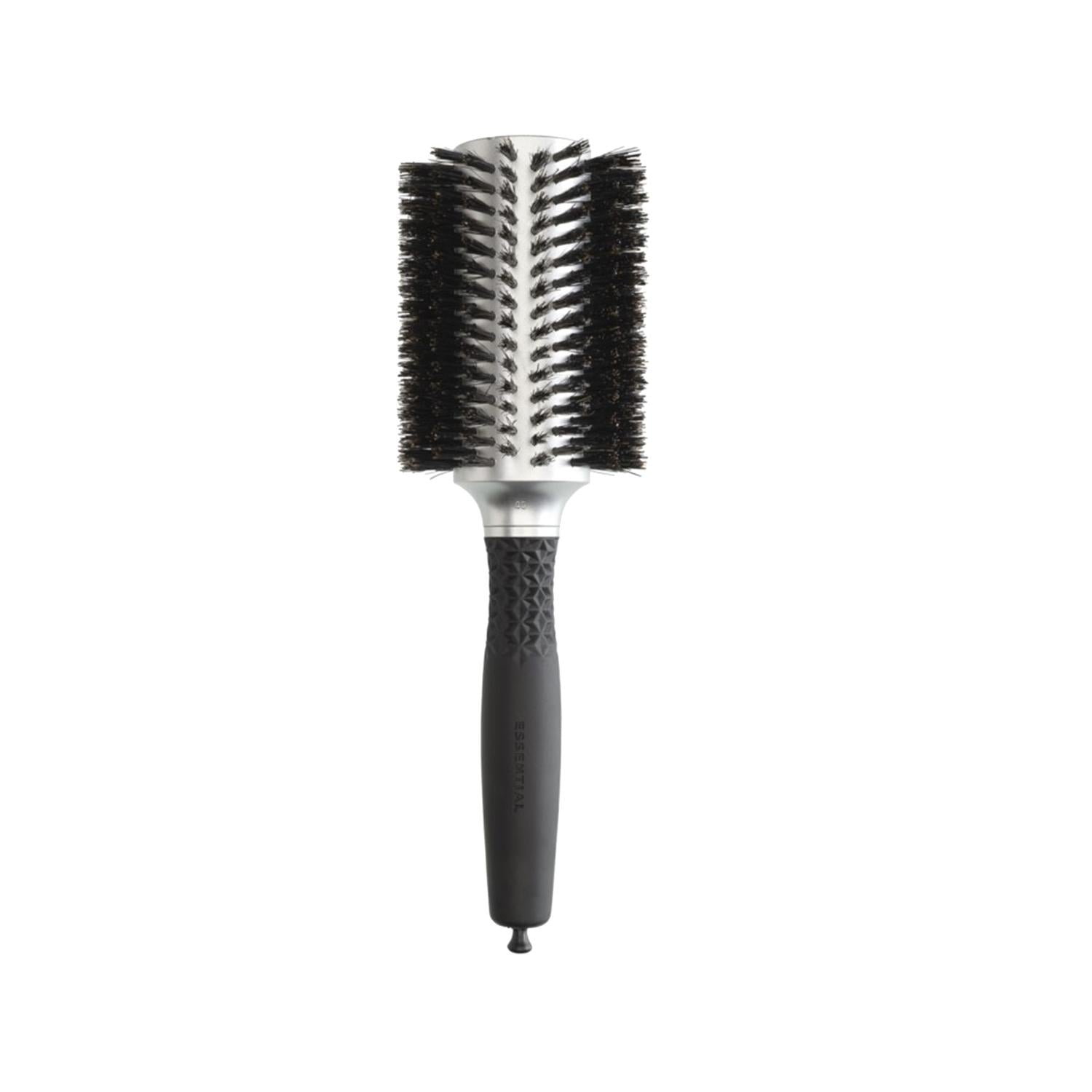 Olivia Garden Essential Blowout Soft Boar Bristles Silver Hair Brush - Gentle Detangling & Styling for Professionals