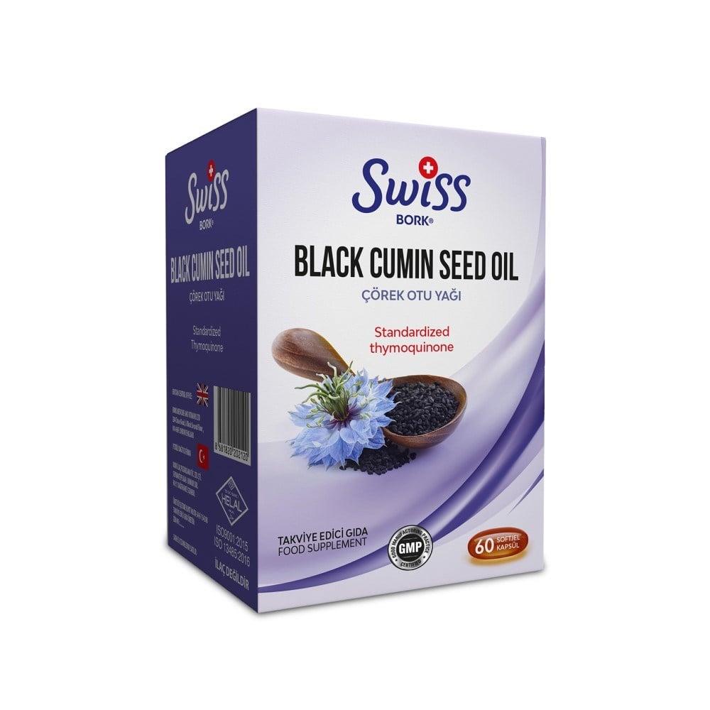 Swiss Bork Black Seed Oil Supplement 1200 mg - 60 Capsules - Dietary Supplement for Immune Support
