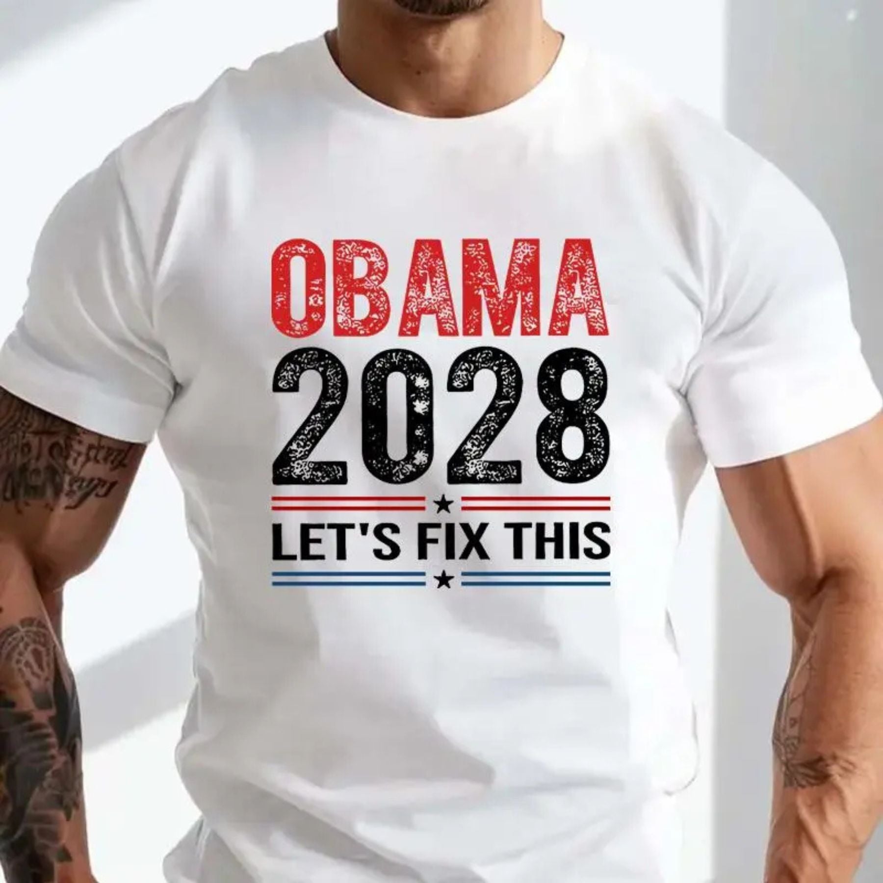 Pasimax Obama 2028 "Let's Fix This" T-Shirt — main product shot