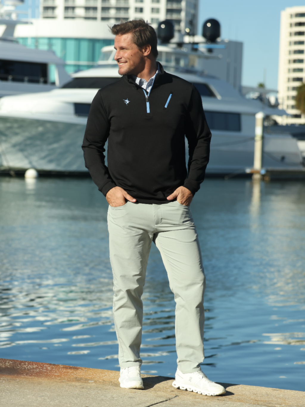 Oceanside Pullover Smooth Stretch – White Water Life, view 3