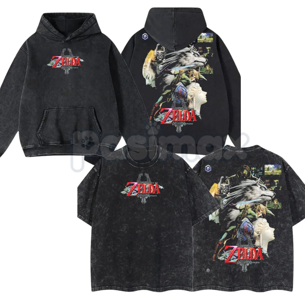 OceanDust4U Zelda: Twilight Princess v2 Hoodie – Premium Cotton, Oversized Fit, Pre-Washed Vintage Style
