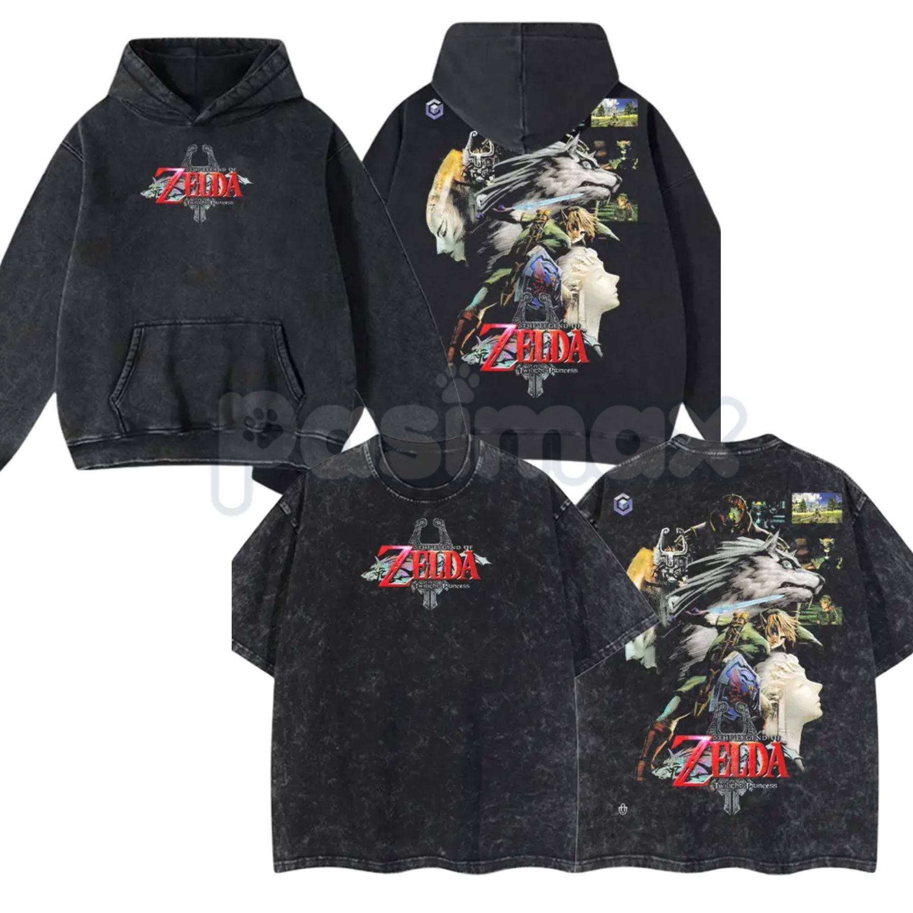 OceanDust4U Zelda: Twilight Princess v2 Hoodie – Premium Cotton, Oversized Fit, Pre-Washed Vintage Style