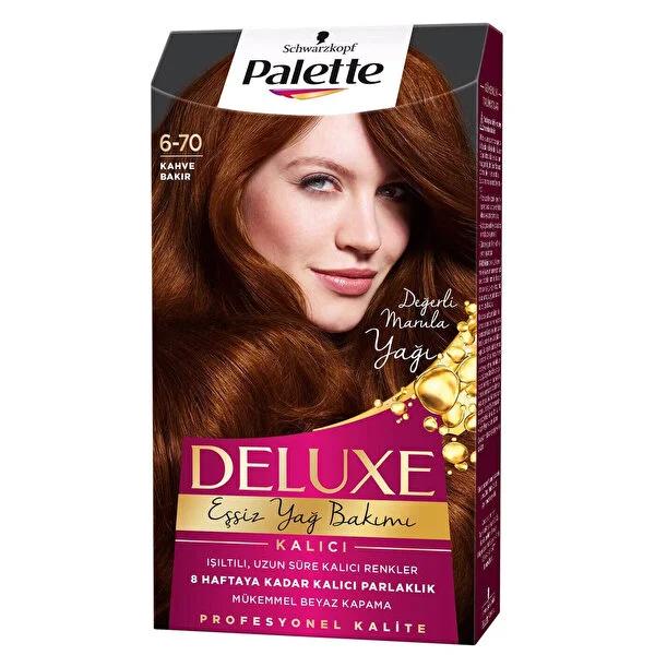 Palette Deluxe Copper Brown Hair Dye 6-7: Long-Lasting Color, Deep Care with Micro Oils, Radiant Shine