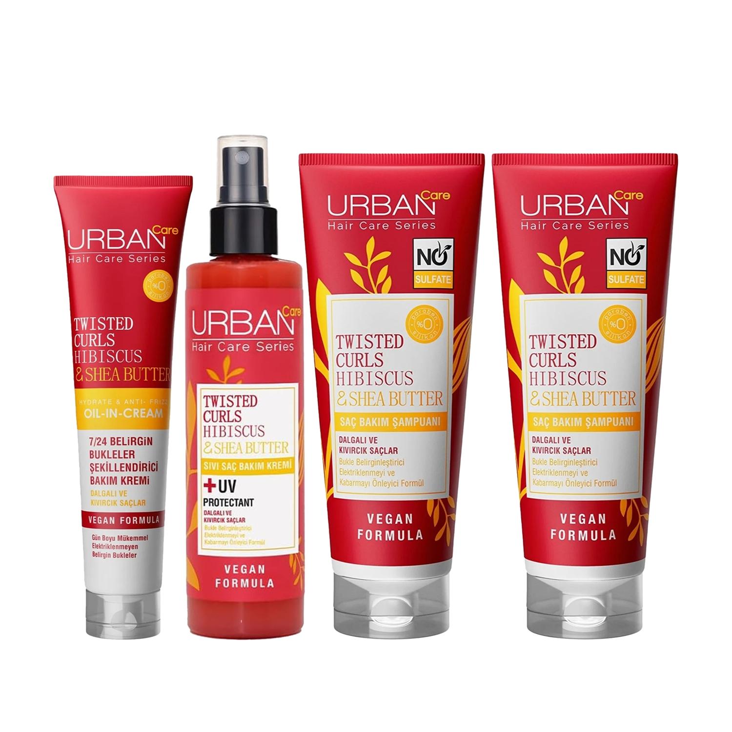 URBAN Care Twisted Curls Hibiscus Hair Care Set for Curly & Wavy Hair - Nourishing, Moisturizing, and Defining Curls